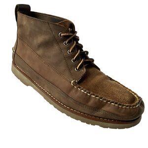 GH Bass Ankle Boot Chukka Camp Moc Leather Brown 11 11.5 Men Lace Mid Preppy Y2K